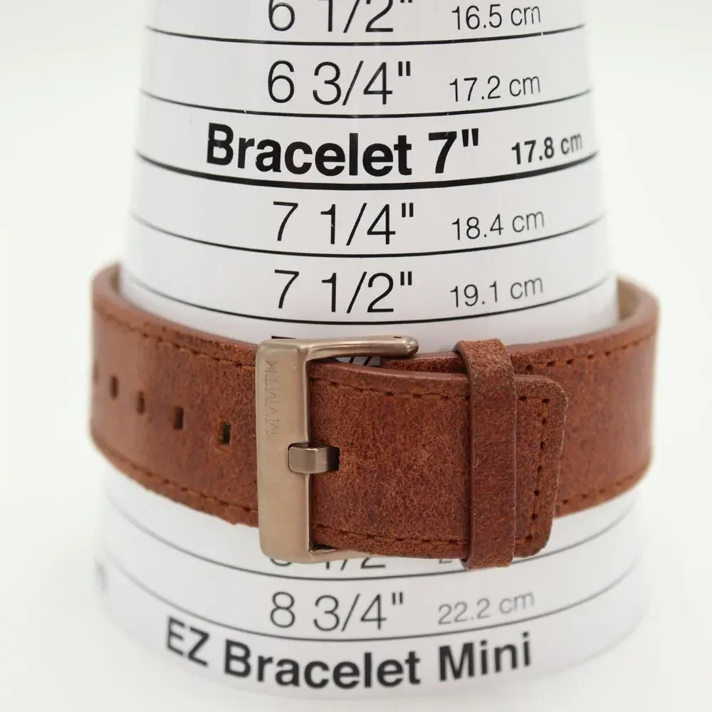 MVMT Element Mens 43mm Brown Bronze Tone Date Watch Leather Strap w New Battery